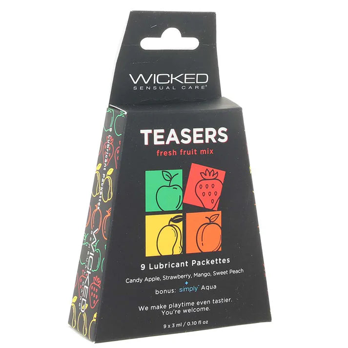 Wicked Teasers Fresh Fruit Flavors Lube Mix - 9 Assorted 3ml Foils