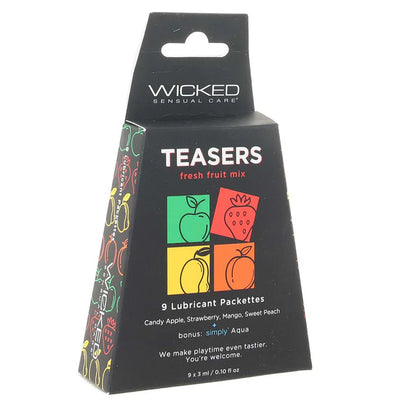 Wicked Teasers Fresh Fruit Flavors Lube Mix - 9 Assorted 3ml Foils