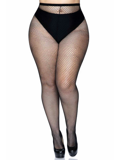 Black Spandex Fishnet Tights Queen O/S