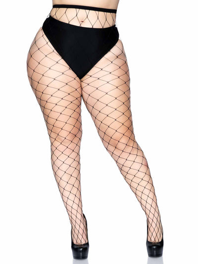Black Fence Net Tights Queen O/S