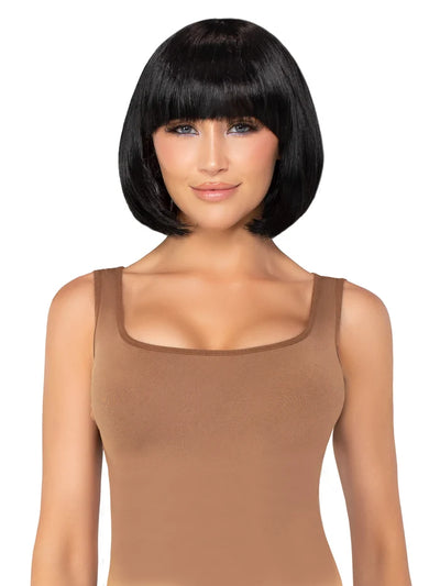 14 Inch Short Natural Bob Wig in Black, One Size