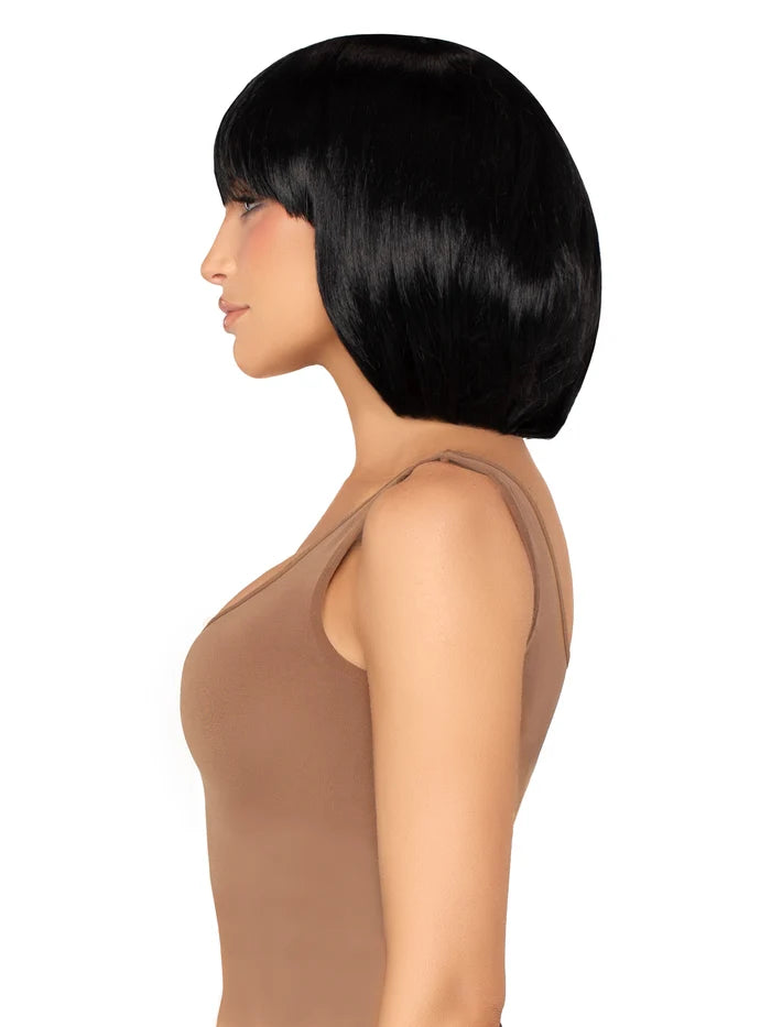 14 Inch Short Natural Bob Wig in Black, One Size