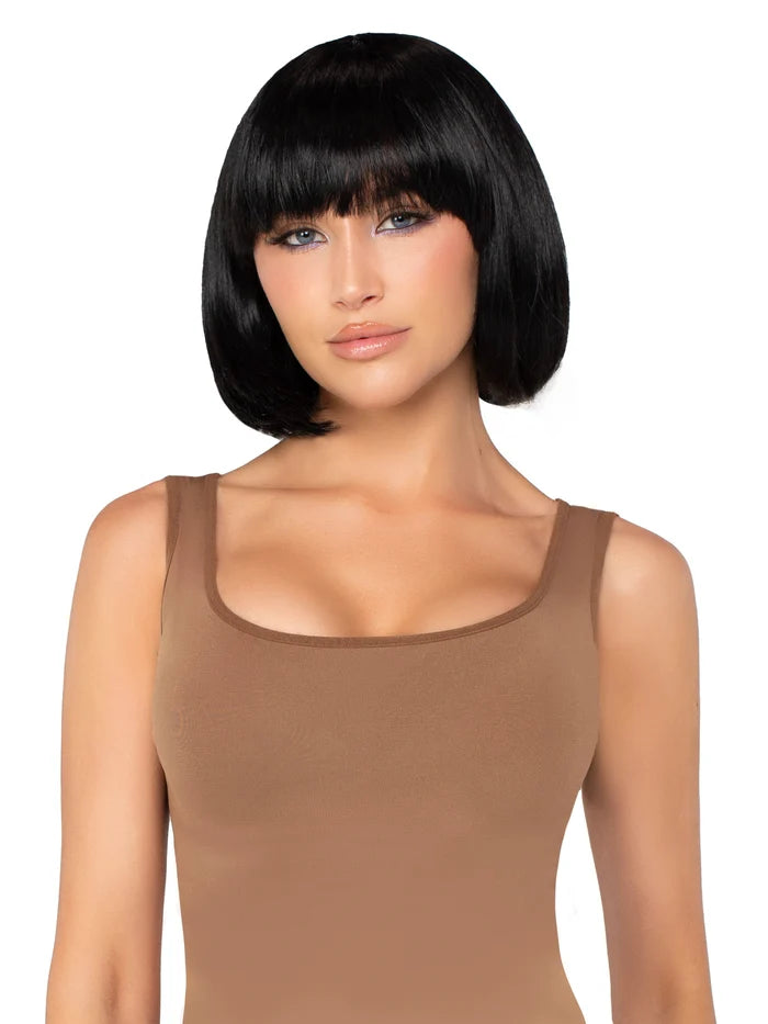 14 Inch Short Natural Bob Wig in Black, One Size