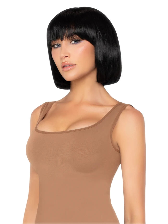 14 Inch Short Natural Bob Wig in Black, One Size