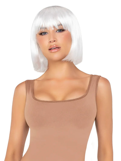 13 Inch Short Natural Bob Wig in White, One Size