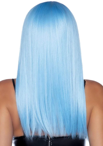 24 Inch Straight Wig with Bangs in Blue, One Size