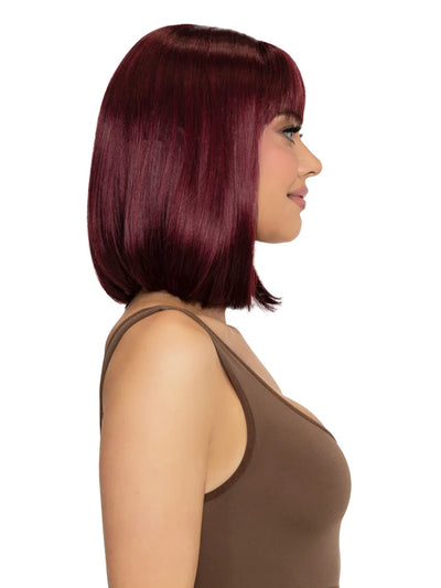 13 Inch Angled Bob Wig in Burgundy, One Size