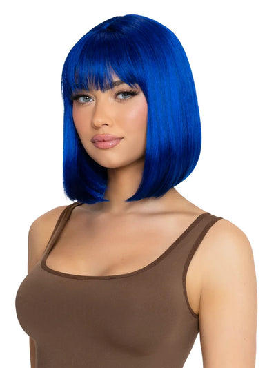 13 Inch Angled Bob Wig in Blue, One Size