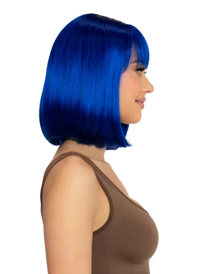 13 Inch Angled Bob Wig in Blue, One Size