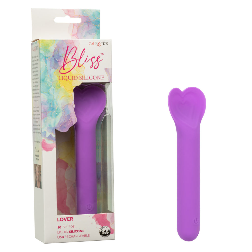 Bliss Liquid Silicone Lover Fluttering Vibrator in Purple