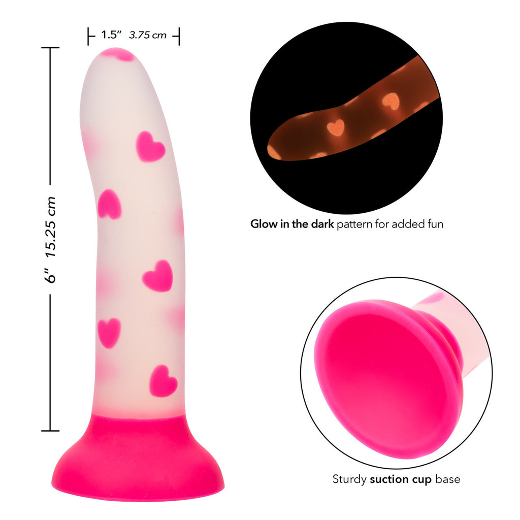 Glowstick Glow-in-the-Dark Hearts Dildo
