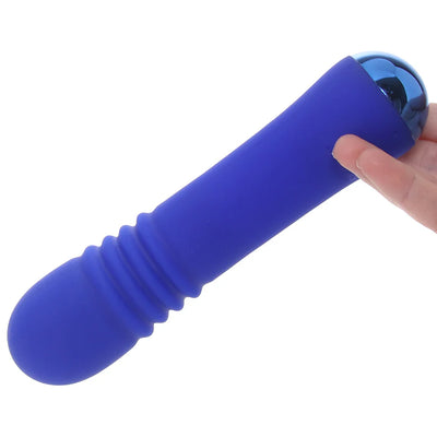 Thicc Blue Chubby Thrusting Wand Vibrator