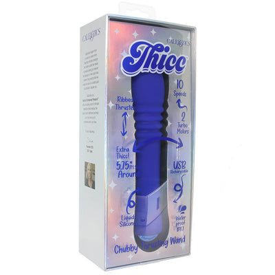 Thicc Blue Chubby Thrusting Wand Vibrator
