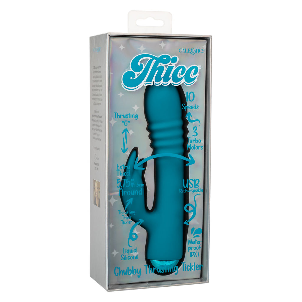 Thicc Teal Chubby Thrusting Tickler Vibrator