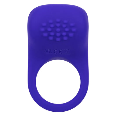 A purple silicone adult novelty product with a textured, dotted top surface and a large circular opening, shown against a plain white background.