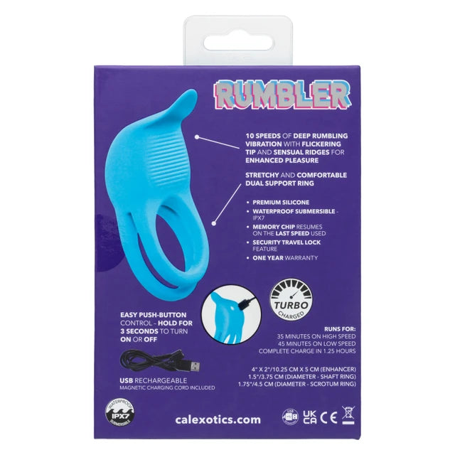 Rumbler Vibrating Dual Ring Cock Ring