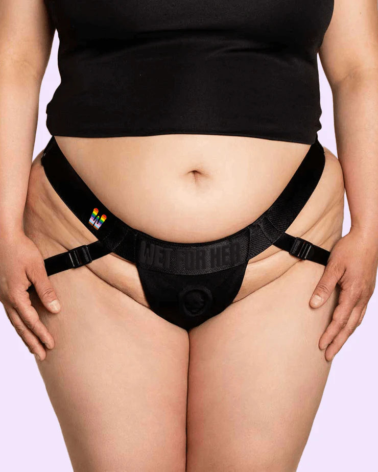 Wet For Her Jock Strap-On Harness, XS-2X