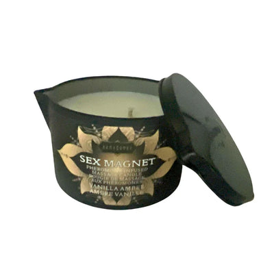 Kama Sutra Sex Magnet Pheromone Massage Candle Vanilla Amber, 6oz