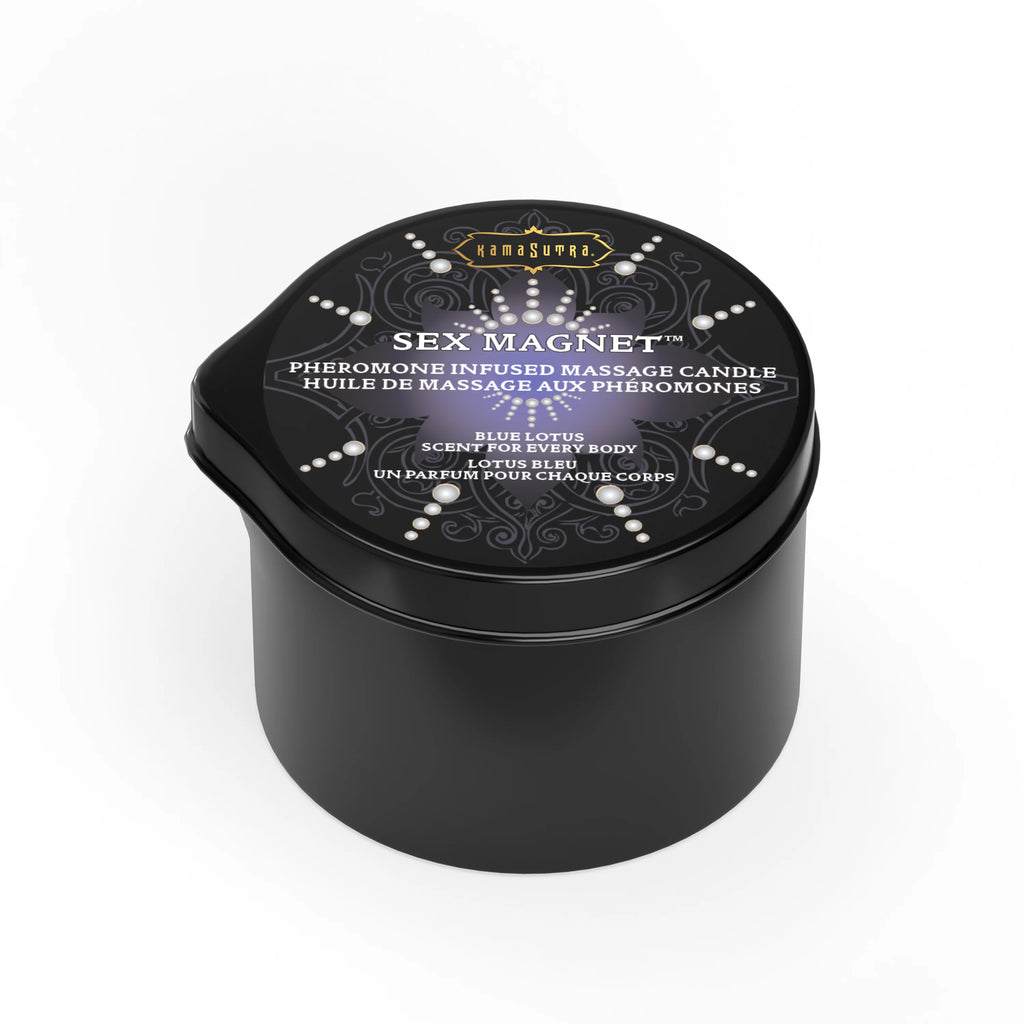 Kama Sutra Sex Magnet Pheromone Massage Candle, Blue Lotus, 6oz