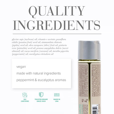 JO Naturals Massage Oil Peppermint & Eucalyptus - 4oz