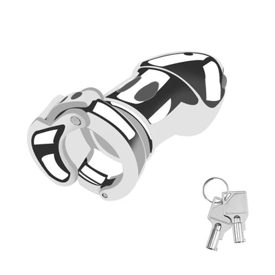 Silver Knight Adjustable Ring Metal Chastity Cage Cock Cage 2.95