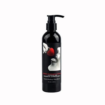 Earthly Body Edible Massage Lotion, Strawberry Flavor, 8oz