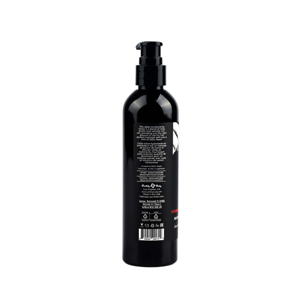 Earthly Body Edible Massage Lotion, Strawberry Flavor, 8oz
