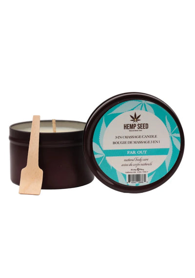 Earthly Body Hemp Seed 3 in 1 Massage Candle, Far Out, 6oz