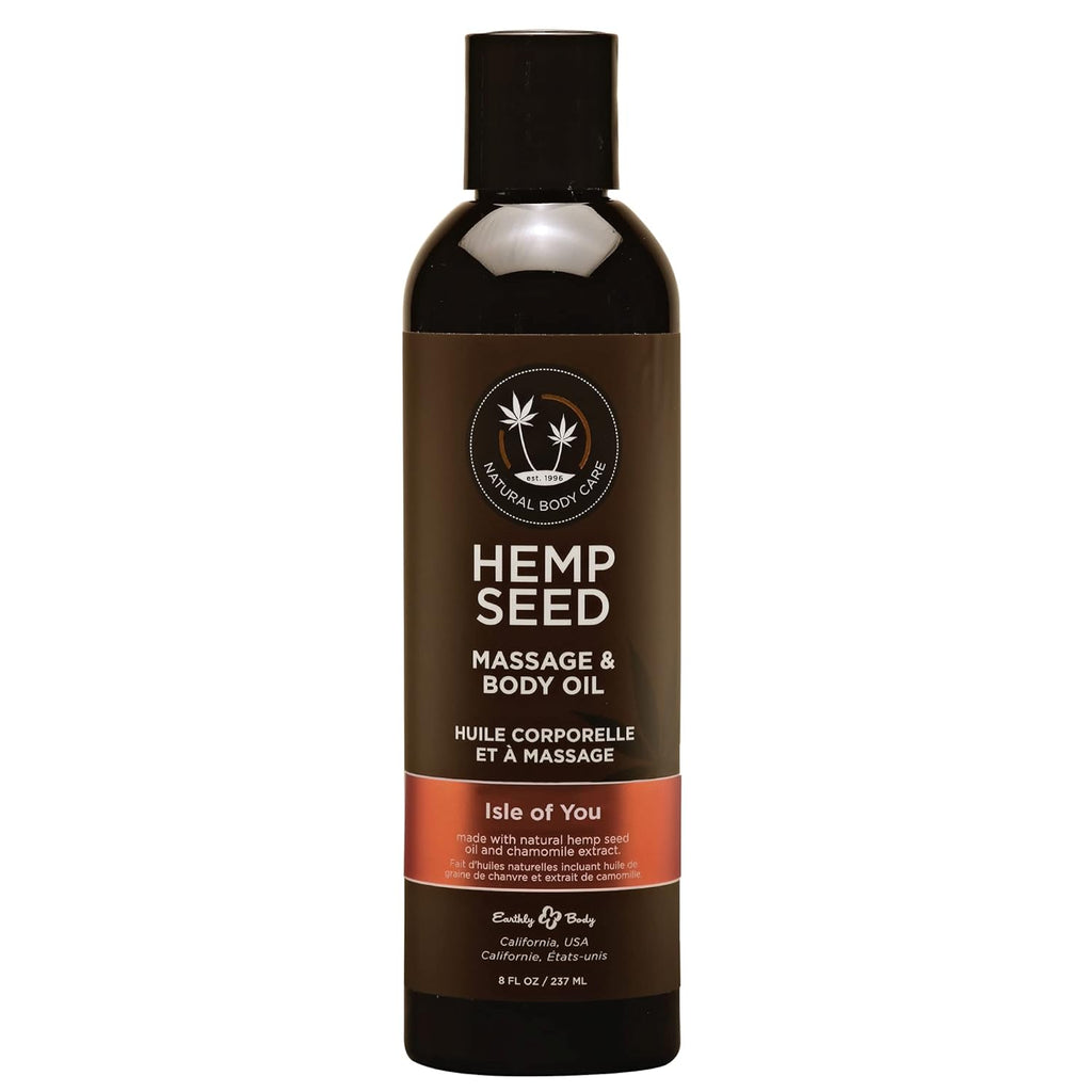 Earthly Body Hemp Seed Massage Oil, Isle of You Scent, 8oz