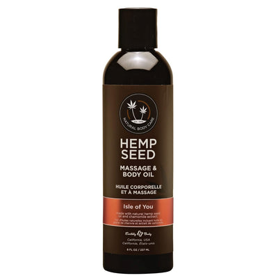Earthly Body Hemp Seed Massage Oil, Isle of You Scent, 8oz