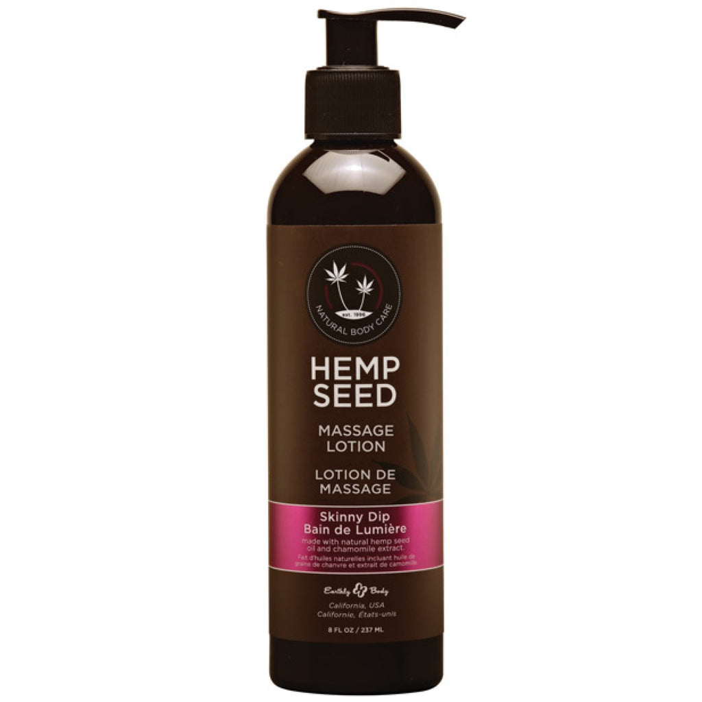 Earthly Body Hemp Seed Massage Lotion, Skinny Dip, 8oz