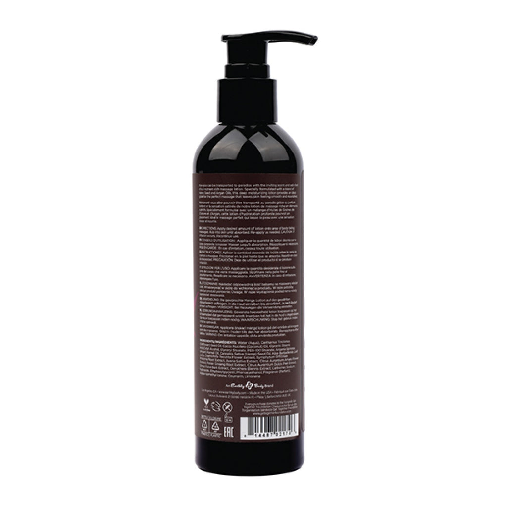 Earthly Body Hemp Seed Massage Lotion, Skinny Dip, 8oz