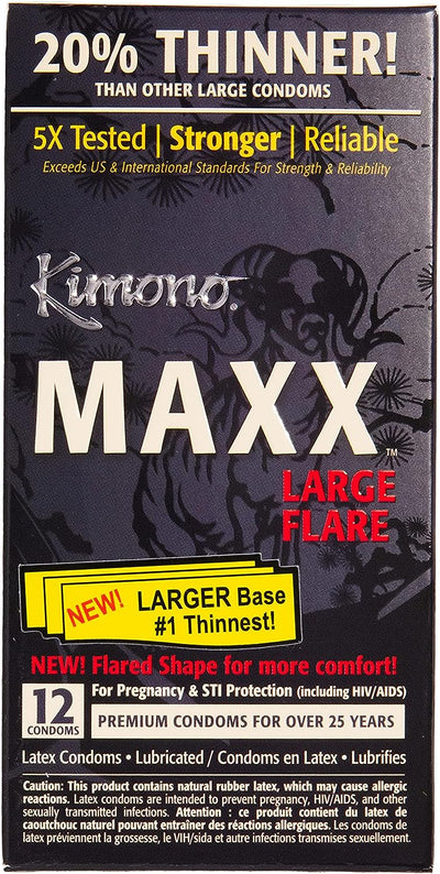 Kimono MAXX Large Flare Condoms - 12 pk