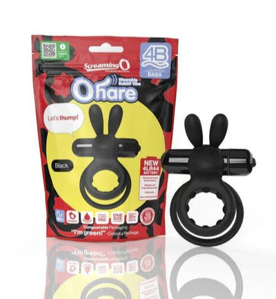 Screaming O 4B Ohare Vibrating Rabbit Cock Ring - Black