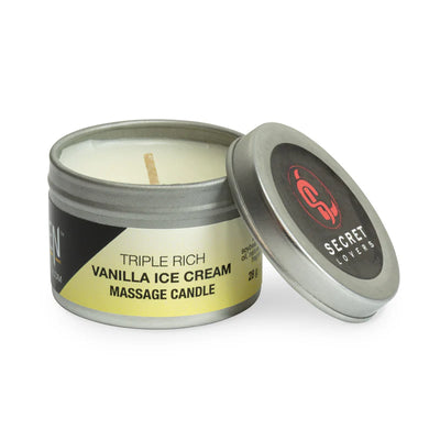 Vanilla Ice Cream Triple Rich Massage Oil Candles by Secret Lovers