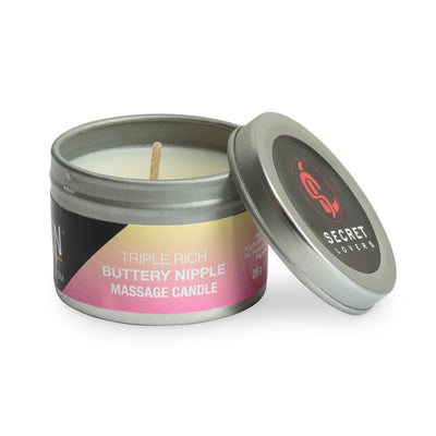 Buttery Nipple Triple Rich Massage Oil Candles by Secret Lovers