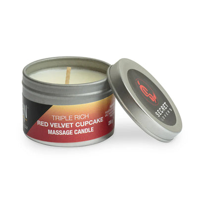 Red Velvet Cupcake Triple Rich Massage Oil Candles by Secret Lovers