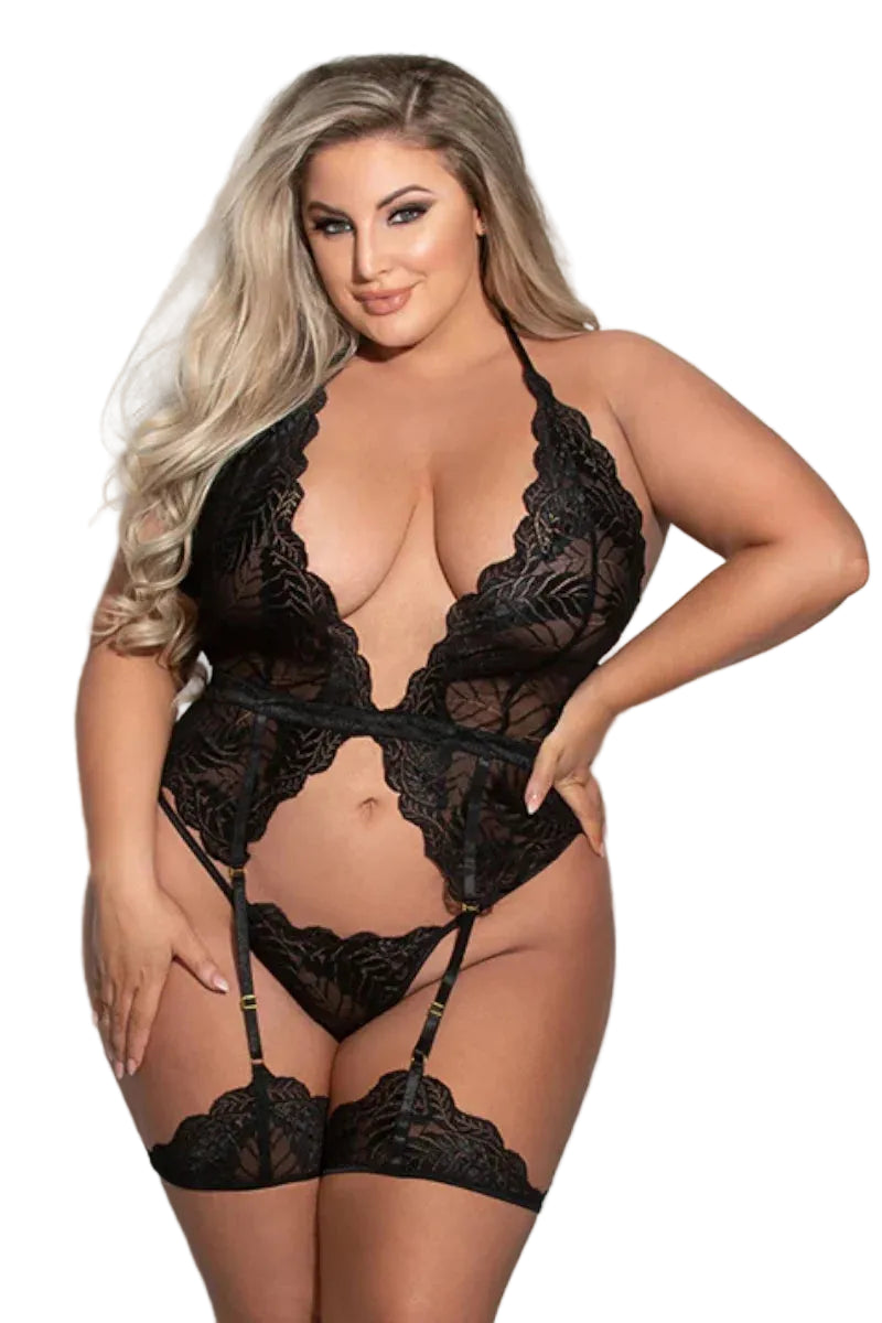 Black Lace 2-Piece Cami Set - Queen