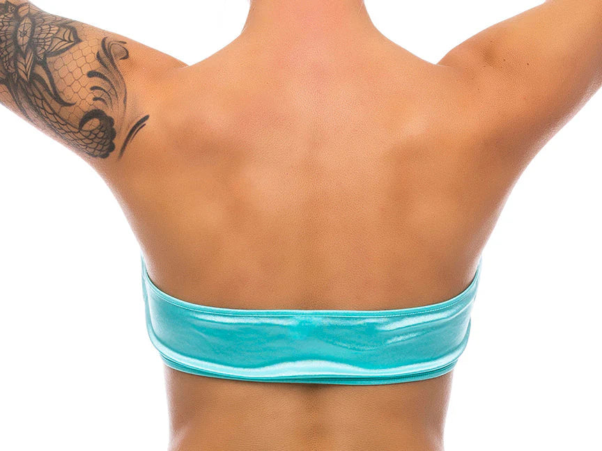 Blue Peekaboo Bandeau Top in S/M