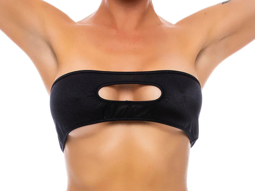 Black Peekaboo Bandeau Top in S/M