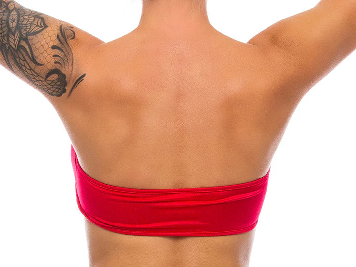 Red Peekaboo Bandeau Top in S/M