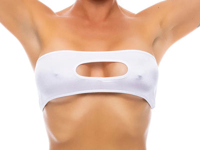 White Peekaboo Bandeau Top in S/M