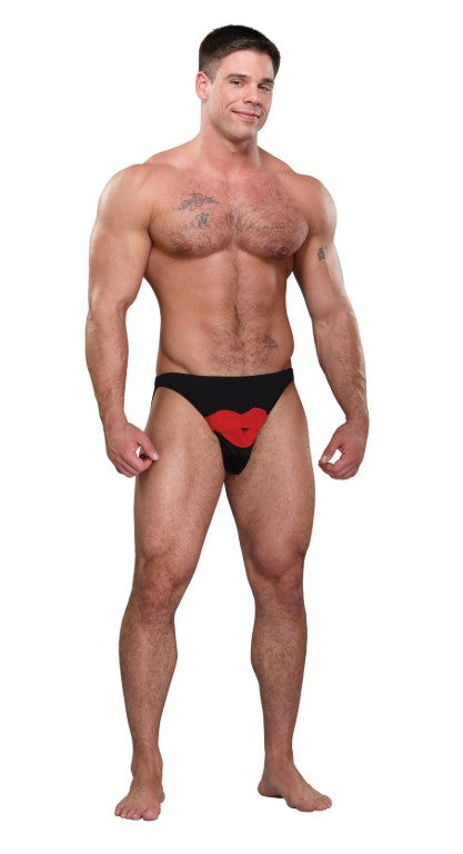 Men's Hot Lips Bikini, Black, One Size