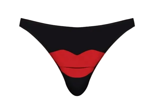 Men's Hot Lips Bikini, Black, One Size