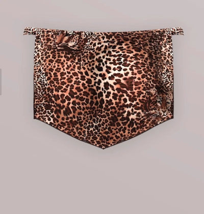 Jungle Stud Loin Cloth Thong, Leopard Print, One Size