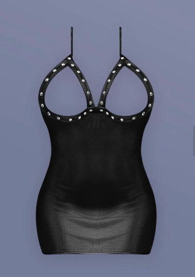 Lust Fetish Xena Cupless Mini Dress, Black, Queen O/S