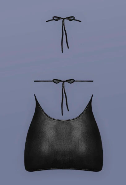 Lust Fetish Xena Cupless Faux Leather Mini Dress, Black, Queen O/S