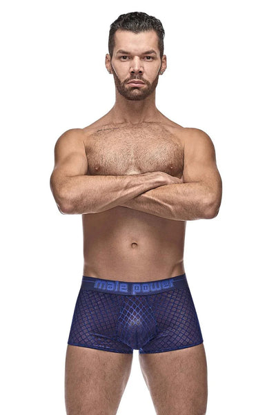 Diamond Mesh Mini Shorts Boxer Briefs, Navy
