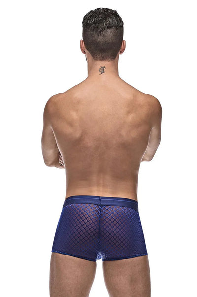 Diamond Mesh Mini Shorts Boxer Briefs, Navy