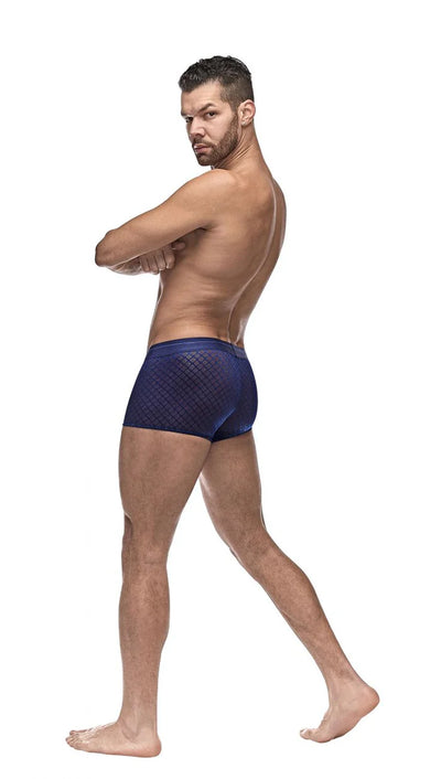 Diamond Mesh Mini Shorts Boxer Briefs, Navy